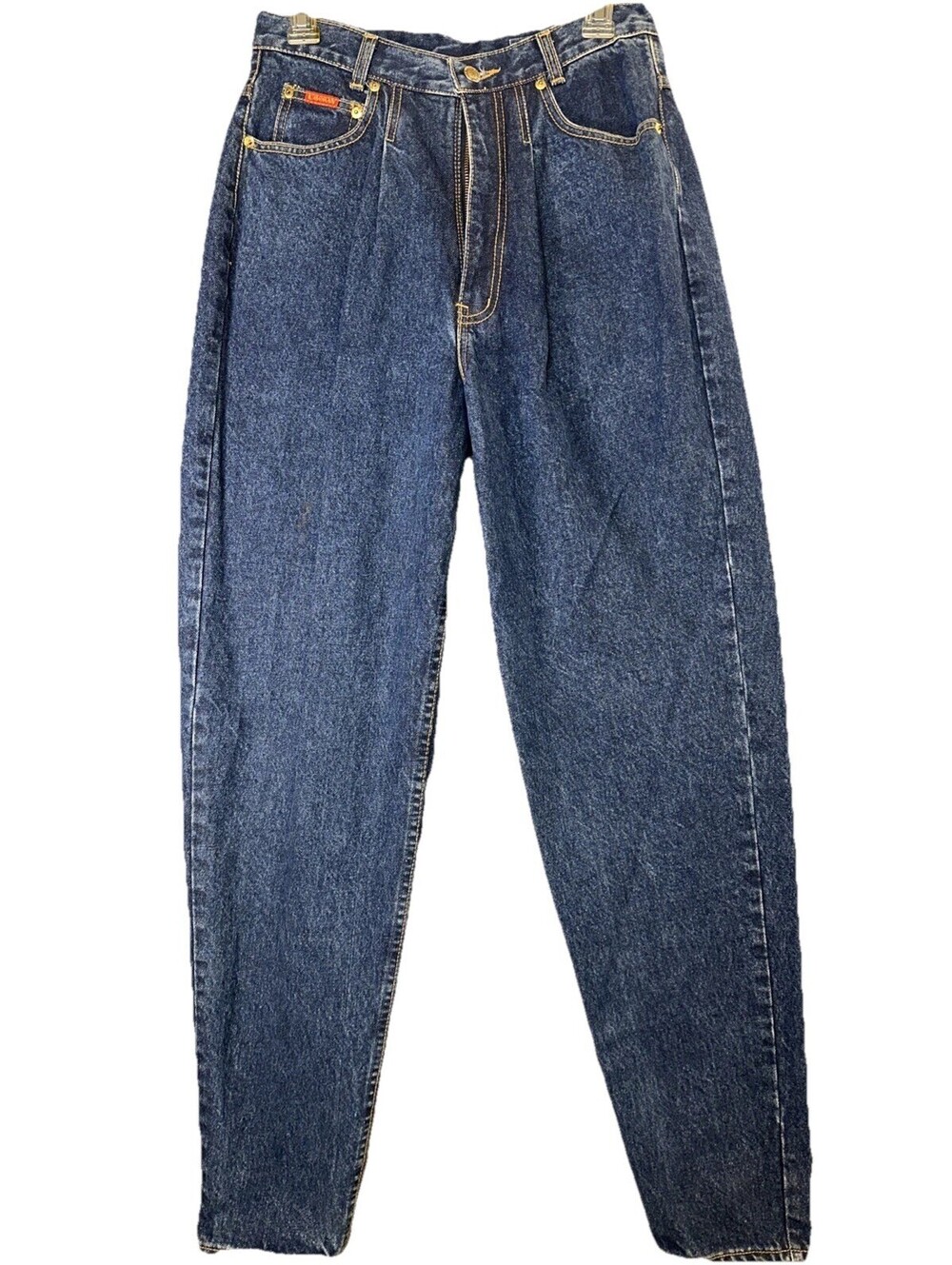 Vintage 80s Lawman Western Denim Pleated Mom Jeans NOS Hong Kong 11/12